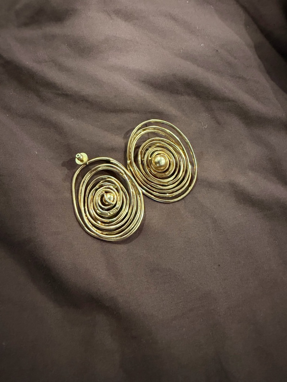 Gold Spiral Drop Earrings - Women's Statement Swirl Design